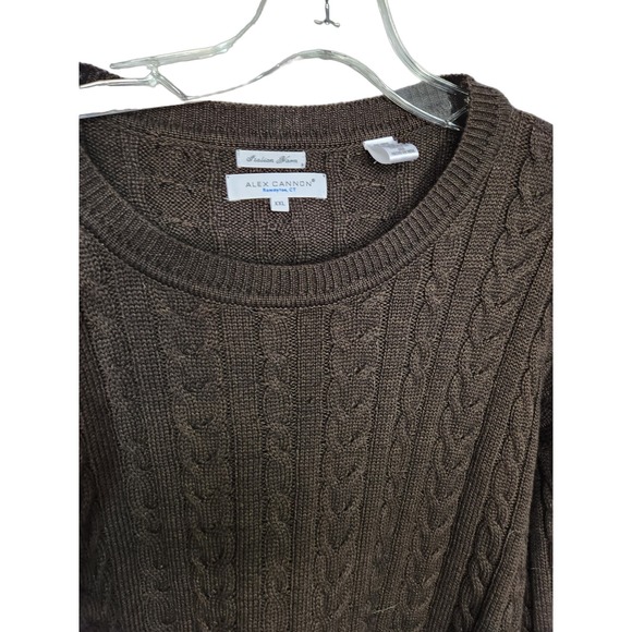 Alex Cannon Dark Brown Italian Yarn Knit Sweater XXL - Picture 2 of 3